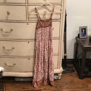 Bohemian Floral Maxi Dress with Straps